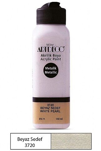 ARTDECO 071R METALİK AKRİLİK BOYA 3720 BEYAZ SEDEF 140ml (Y-071R-3720) - 1