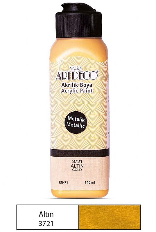ARTDECO 071R METALİK AKRİLİK BOYA 3721 METALİK ALTIN 140ml (Y-071R-3721)