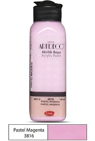 ARTDECO 070R PASTEL AKRİLİK BOYA 3816 PASTEL MAGENTA 140ml (Y-070R-3816) - 1