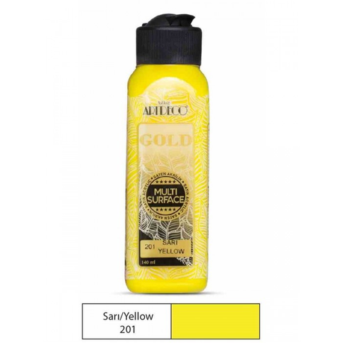 Artdeco 70R Gold Akrilik Boya 201 Sarı 140Ml - 1