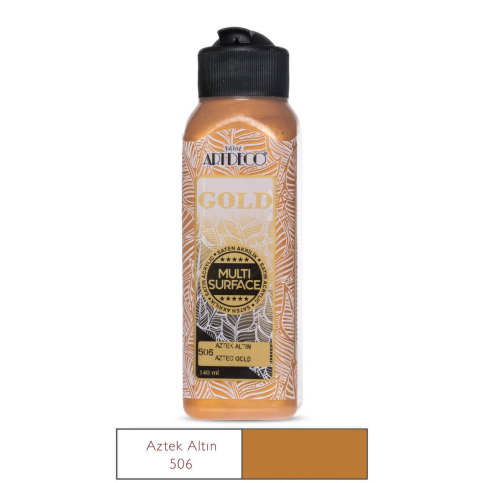 Artdeco 71R Gold Metalik Akrilik Boya 506 Aztek Altın 140Ml - 1