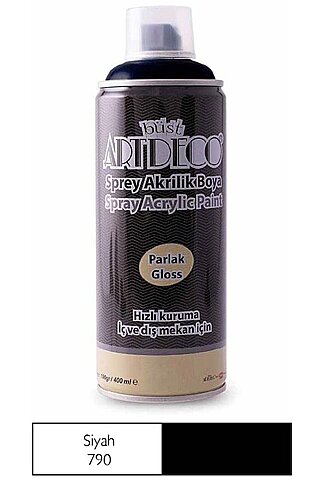 ARTDECO SPREY AKRİLİK BOYA 790 SİYAH 400ml (Y-400-790) - 1