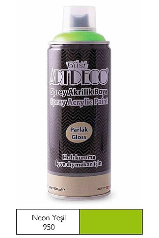 ARTDECO SPREY AKRİLİK BOYA 950 NEON YEŞİL 400ml (Y-400-950) - 1