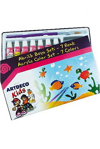 ARTDECO KİDS AKRİLİK BOYA SETİ 7 RENKx6ml (Y-502-S7) - 1