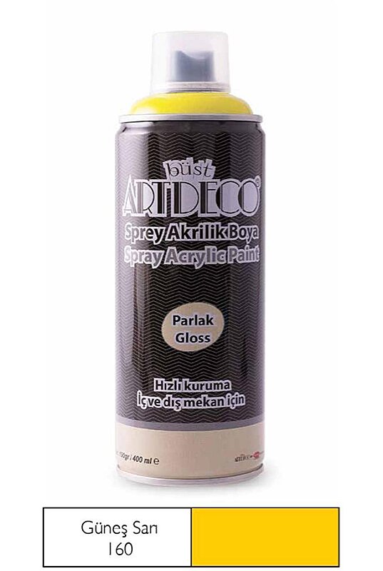 ARTDECO SPREY AKRİLİK BOYA 160 GÜNEŞ SARISI 400ml (Y-400-160)