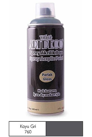 ARTDECO SPREY AKRİLİK BOYA 760 KOYU GRİ 400ml (Y-400-760) - 1
