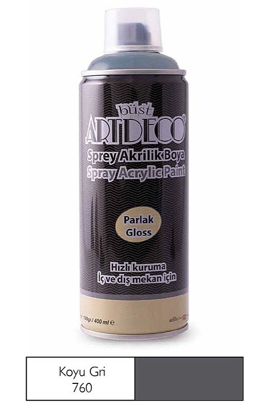 ARTDECO SPREY AKRİLİK BOYA 760 KOYU GRİ 400ml (Y-400-760)
