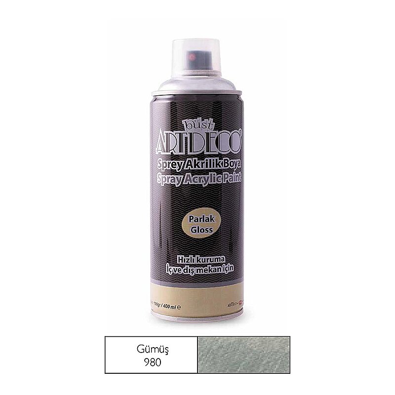 ARTDECO SPREY AKRİLİK BOYA 980 GÜMÜŞ 400ml (Y-400-980)