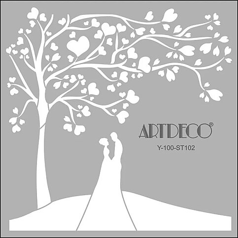 ARTDECO ST102 STENCİL BOYAMA ŞABLONU AŞIKLAR 30x30cm (Y-100-ST102) - 1