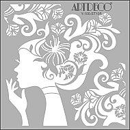 ARTDECO ST105 STENCİL BOYAMA ŞABLONU ÇİÇEK KIZ 30x30cm (Y-100-ST105) - ARTDECO