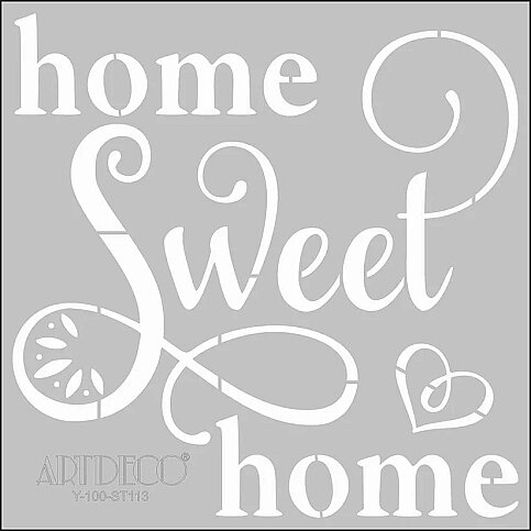 ARTDECO ST113 STENCİL BOYAMA ŞABLONU SWEET HOME 30x30cm (Y-100-ST113) - 1