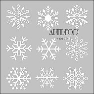 ARTDECO ST118 STENCİL BOYAMA ŞABLONU KAR TANELERİ 30x30cm (Y-100-ST118) - ARTDECO
