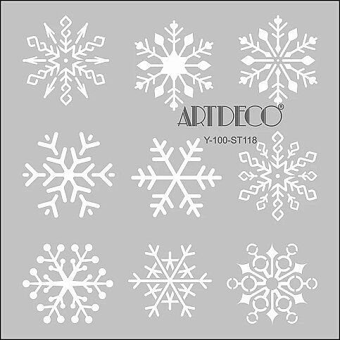 ARTDECO ST118 STENCİL BOYAMA ŞABLONU KAR TANELERİ 30x30cm (Y-100-ST118) - 1
