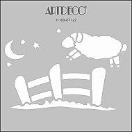 ARTDECO ST122 STENCİL BOYAMA ŞABLONU KUZU 30x30cm (Y-100-ST122) - ARTDECO