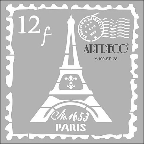 ARTDECO ST128 STENCİL BOYAMA ŞABLONU PARİS PULU 30x30cm (Y-100-ST128) - 1