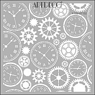 ARTDECO ST132 STENCİL BOYAMA ŞABLONU ÇOKLU SAAT 30x30cm (Y-100-ST132) - ARTDECO