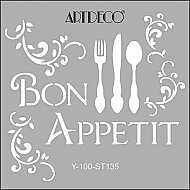 ARTDECO ST135 STENCİL BOYAMA ŞABLONU AFİYET OLSUN 30x30cm (Y-100-ST135) - ARTDECO