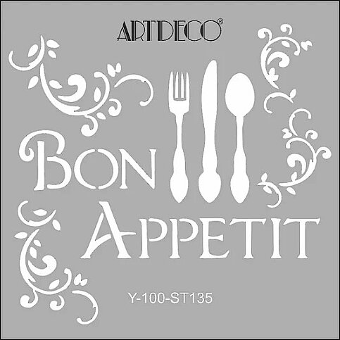 ARTDECO ST135 STENCİL BOYAMA ŞABLONU AFİYET OLSUN 30x30cm (Y-100-ST135) - 1