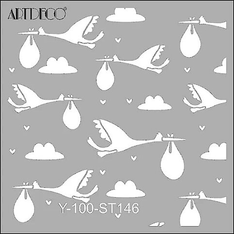 ARTDECO ST147 STENCİL BOYAMA ŞABLONU LEYLEKLER 30x30cm (Y-100-ST147) - 1