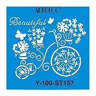 ARTDECO ST157 STENCİL BOYAMA ŞABLONU RETRO BİSİKLET 30x30cm (Y-100-ST157) - ARTDECO