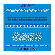 ARTDECO ST158 STENCİL BOYAMA ŞABLONU İNCE BORDÜR 30x30cm (Y-100-ST158) - ARTDECO