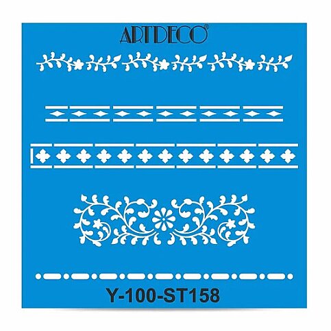 ARTDECO ST158 STENCİL BOYAMA ŞABLONU İNCE BORDÜR 30x30cm (Y-100-ST158) - 1