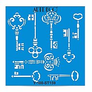 ARTDECO ST159 STENCİL BOYAMA ŞABLONU ANAHTARLAR 30x30cm (Y-100-ST159) - ARTDECO