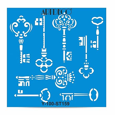ARTDECO ST159 STENCİL BOYAMA ŞABLONU ANAHTARLAR 30x30cm (Y-100-ST159) - 1