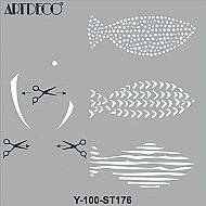 ARTDECO ST176 STENCİL BOYAMA ŞABLONU BALIKLI 30x30cm (Y-100-ST176) - ARTDECO