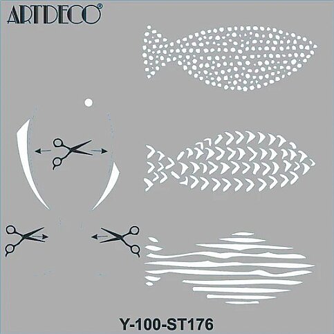 ARTDECO ST176 STENCİL BOYAMA ŞABLONU BALIKLI 30x30cm (Y-100-ST176) - 1