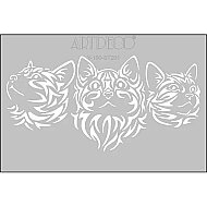 ARTDECO ST201 STENCİL BOYAMA ŞABLONU ÜÇ KEDİ BOYAMA ŞABLONU STENCİL A4 (Y-100-ST201) - ARTDECO