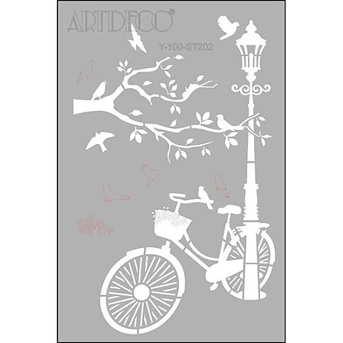 ARTDECO ST202 STENCİL BOYAMA ŞABLONU BİSİKLET BOYAMA ŞABLONU STENCİL A4 (Y-100-ST202) - 1