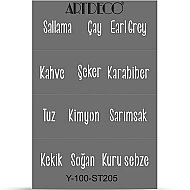 ARTDECO ST205 STENCİL BOYAMA ŞABLONU MUTFAK YAZILARI A4 (Y-100-ST205) - ARTDECO