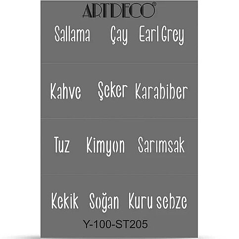 ARTDECO ST205 STENCİL BOYAMA ŞABLONU MUTFAK YAZILARI A4 (Y-100-ST205) - 1