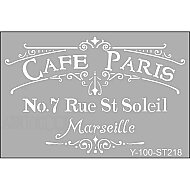 ARTDECO ST218 STENCİL BOYAMA ŞABLONU CAFE PARİS A4 (Y-100-ST218) - ARTDECO
