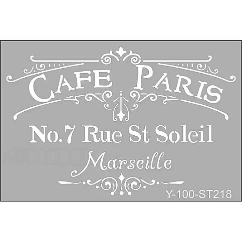 ARTDECO ST218 STENCİL BOYAMA ŞABLONU CAFE PARİS A4 (Y-100-ST218) - 1