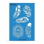 ARTDECO ST225 STENCİL BOYAMA ŞABLONU KUŞ TÜYLERİ A4 (Y-100-ST225) - ARTDECO