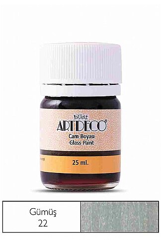 ARTDECO 030A CAM BOYASI 22 METALİK GÜMÜŞ 25ml (Y-030A-22) - 1