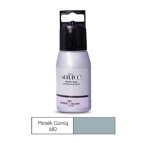 ARTDECO 040C BOYUTLU BOYA 682 METALİK GÜMÜŞ 60ml (Y-040C-682) - 1