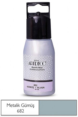 ARTDECO 040C BOYUTLU BOYA 682 METALİK GÜMÜŞ 60ml (Y-040C-682) - 1