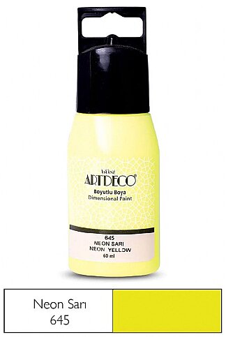 ARTDECO 042C BOYUTLU BOYA 645 NEON SARI 60ml (Y-042C-645) - 1