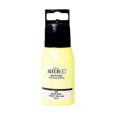 ARTDECO 042C BOYUTLU BOYA 645 NEON SARI 60ml (Y-042C-645) - 1