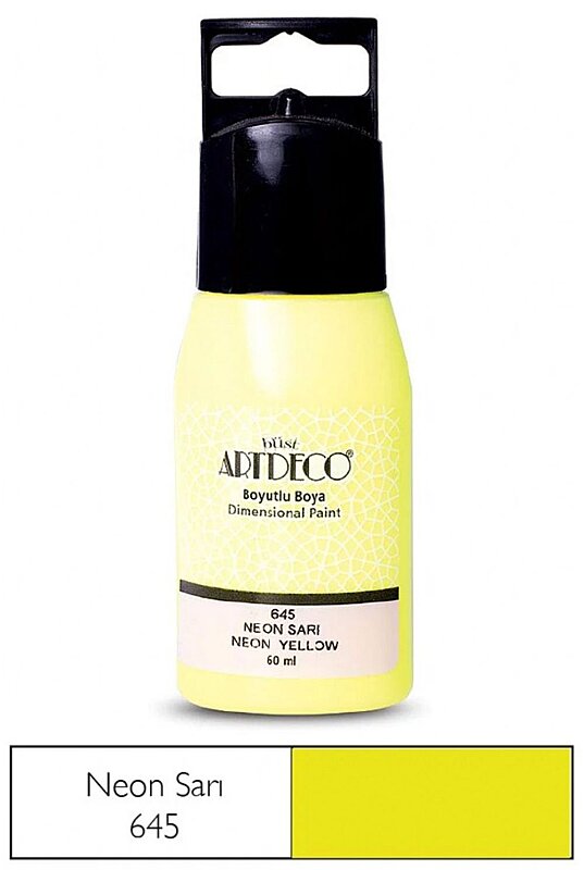 ARTDECO 042C BOYUTLU BOYA 645 NEON SARI 60ml (Y-042C-645)