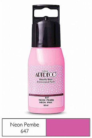 ARTDECO 042C BOYUTLU BOYA 647 NEON PEMBE 60ml (Y-042C-647) - 1