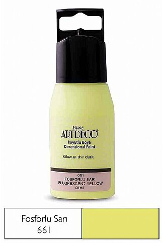ARTDECO 042C FOSFORLU BOYUTLU BOYA 661 FOSFORLU SARI 60ml (Y-042C-661) - 1
