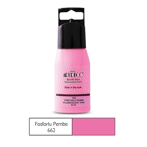 ARTDECO 042C FOSFORLU BOYUTLU BOYA 662 FOSFORLU PEMBE 60ml (Y-042C-662) - 1