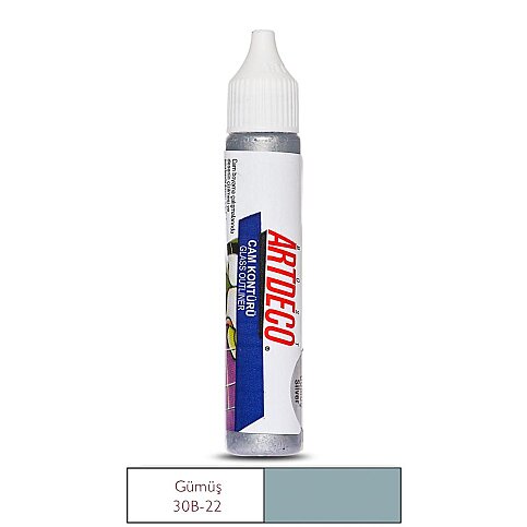 ARTDECO 030B CAM BOYASI KONTÜRÜ 22 GÜMÜŞ 30ml (Y-030B-22) - 1
