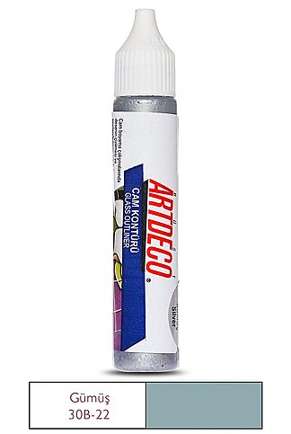 ARTDECO 030B CAM BOYASI KONTÜRÜ 22 GÜMÜŞ 30ml (Y-030B-22) - 1
