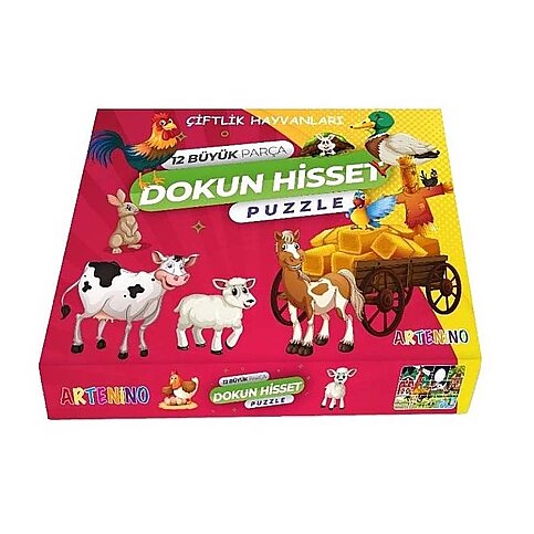 ARTENİNO JUMBO PUZZLE DOKUN HİSSET YABANİ HAYVANLAR 12 PARÇA - 1