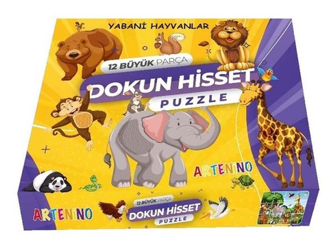 Artenino Jumbo Puzzle Dokun Hisset Yabani Hayvanlar 12 Parça - 1